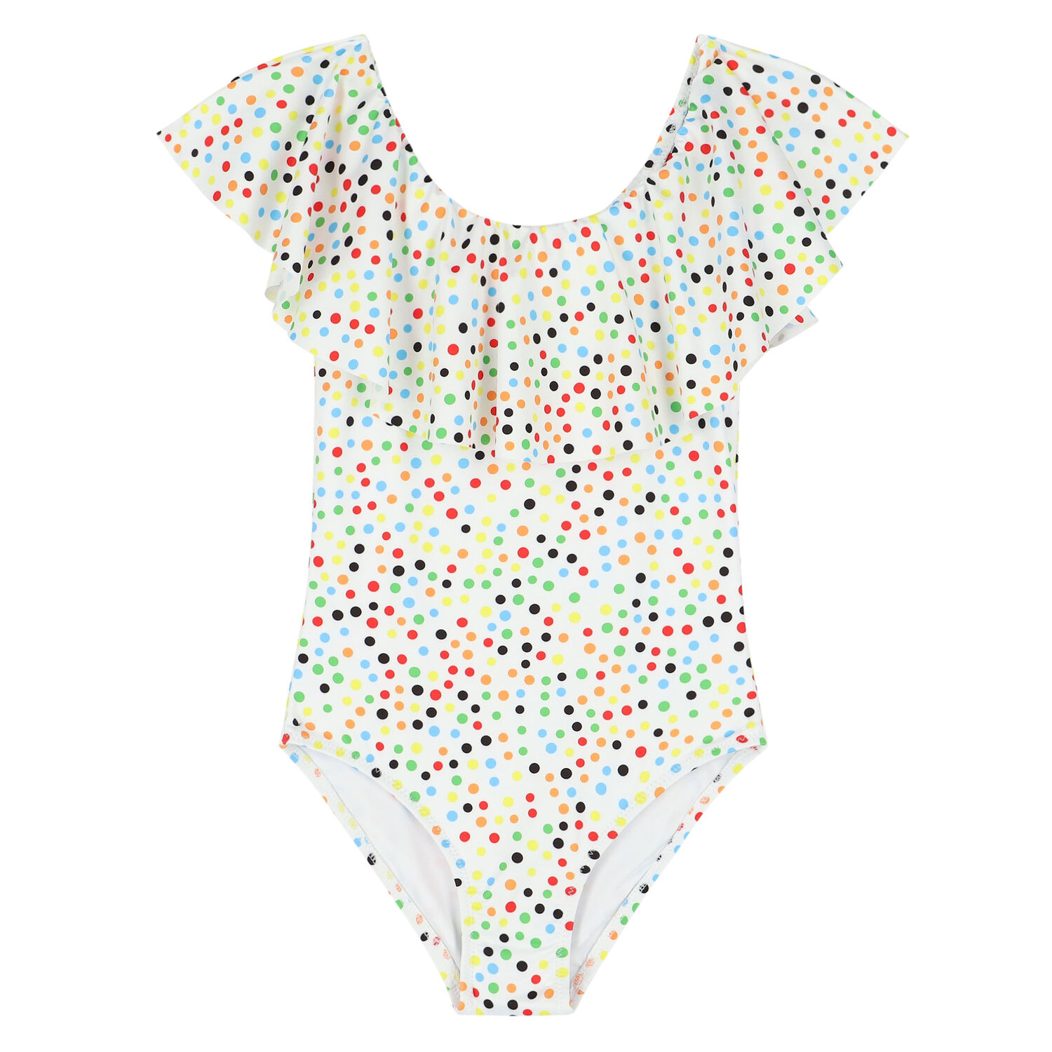 Girls Multi-Colored Dot Swimsuit, 1, hi-res