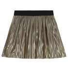 Girls Gold Pleated Skirt, 1, hi-res