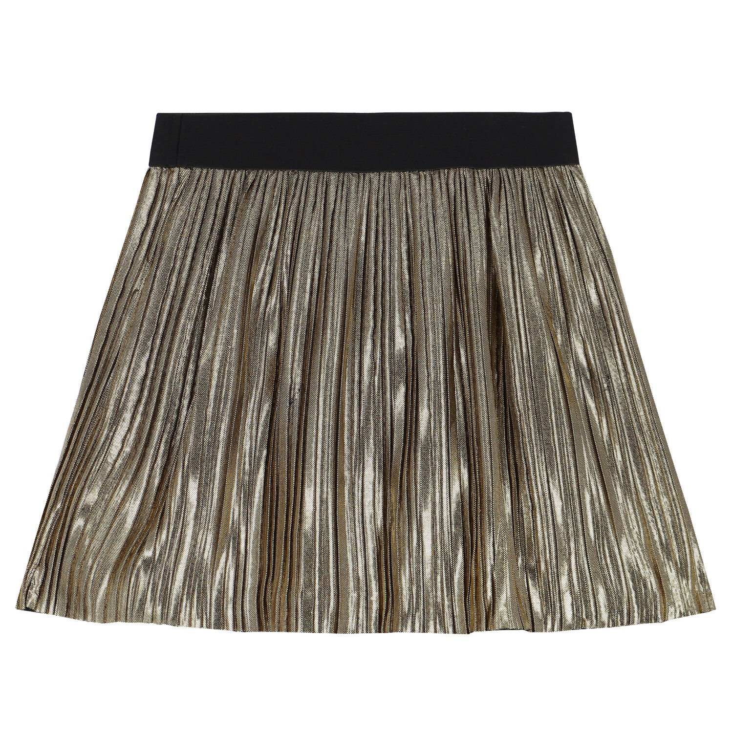 Girls Gold Pleated Skirt, 1, hi-res
