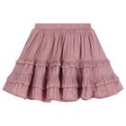 Girls Pink Ruffle Skirt, 1, hi-res