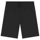 Boys Black Shorts, 1, hi-res