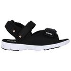 Boys Black Logo Sandals, 1, hi-res