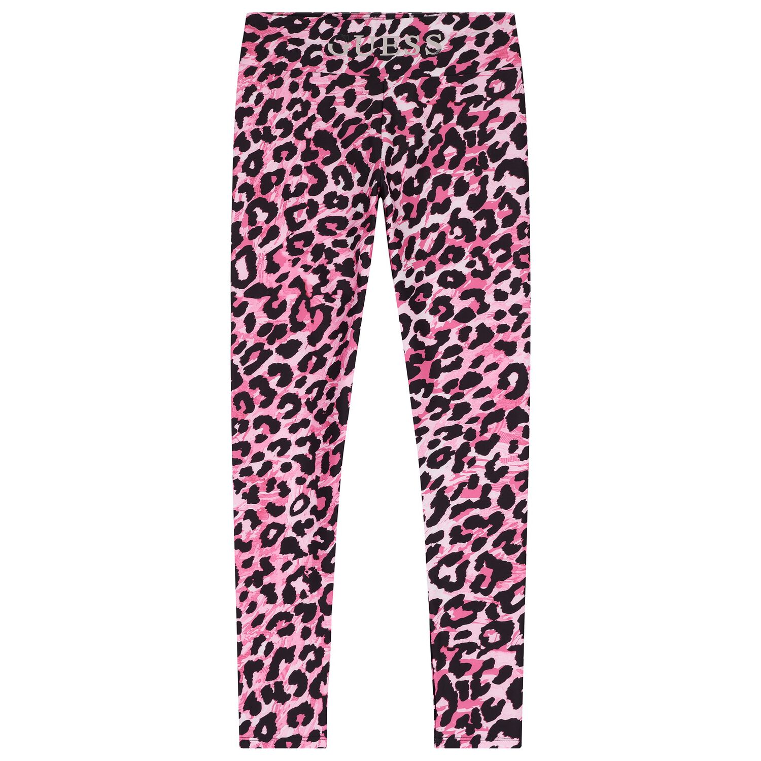 Girls Pink Leopard Logo Leggings, 1, hi-res image number null