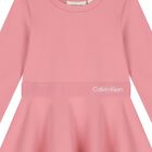 Girls Pink Logo Dress, 3, hi-res