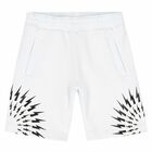 Boys White Logo Shorts, 2, hi-res