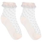 Baby Girls Pink Ruffled Socks, 1, hi-res