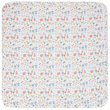 Baby Girls White Floral Blanket