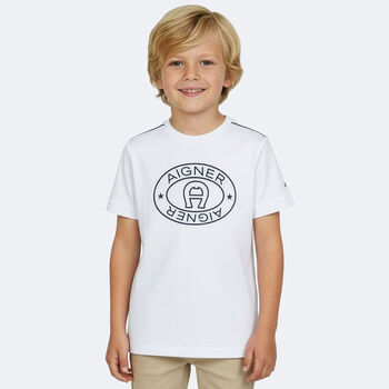 Boys White Logo T-Shirt