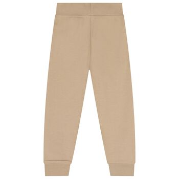 Beige Check Logo Joggers