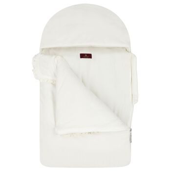 Baby Girls Ivory & Gold Bag Logo Nest