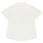 Boys Ivory & Beige Striped Shorts Set, 1, hi-res