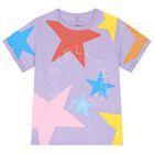 Girls Purple Stars T-Shirt, 1, hi-res