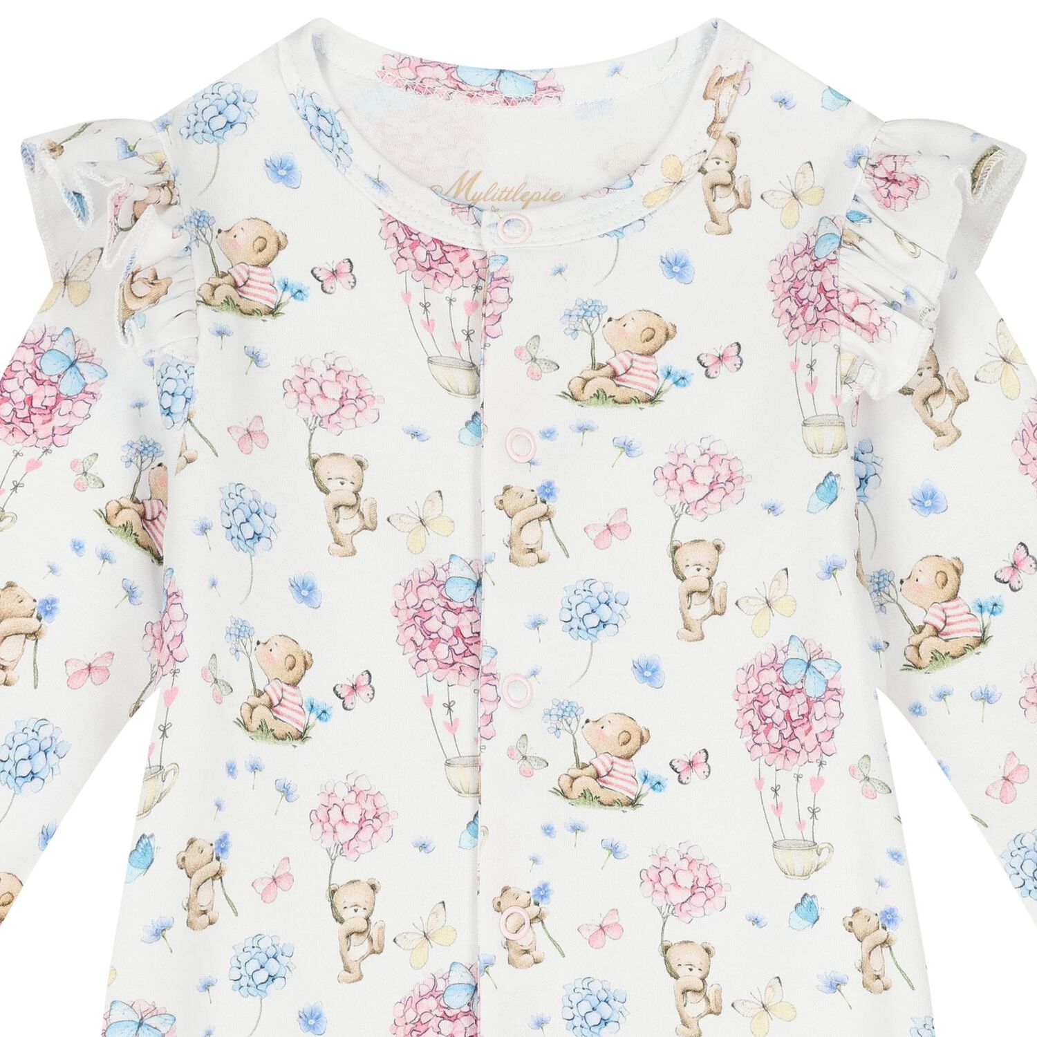 Baby Girls White Azalia Babygrow, 1, hi-res