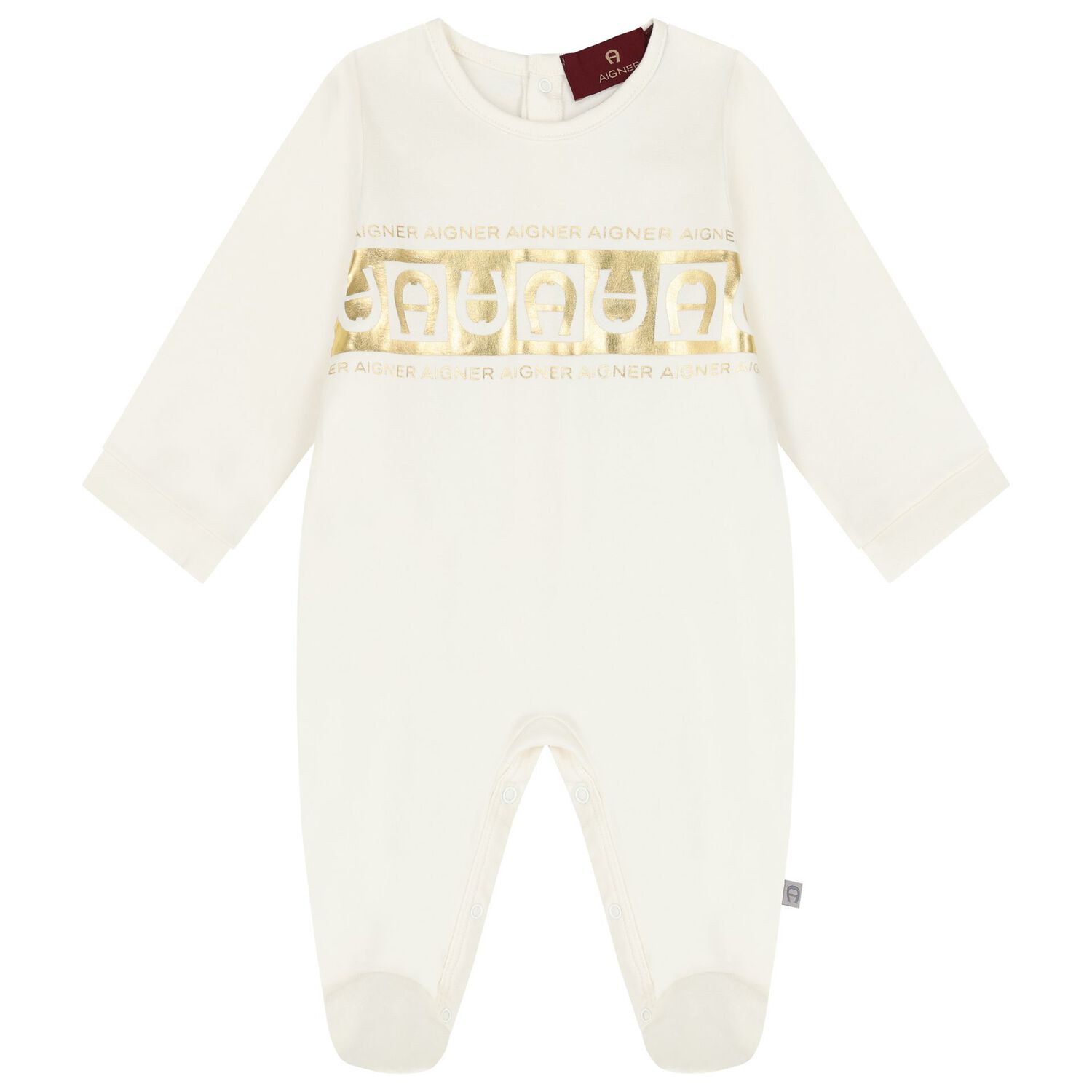 Ivory & Gold Logo Babygrow Gift Set, 1, hi-res