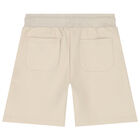 Boys Beige Logo Shorts, 2, hi-res