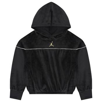 Girls Black Jordan Hooded Top