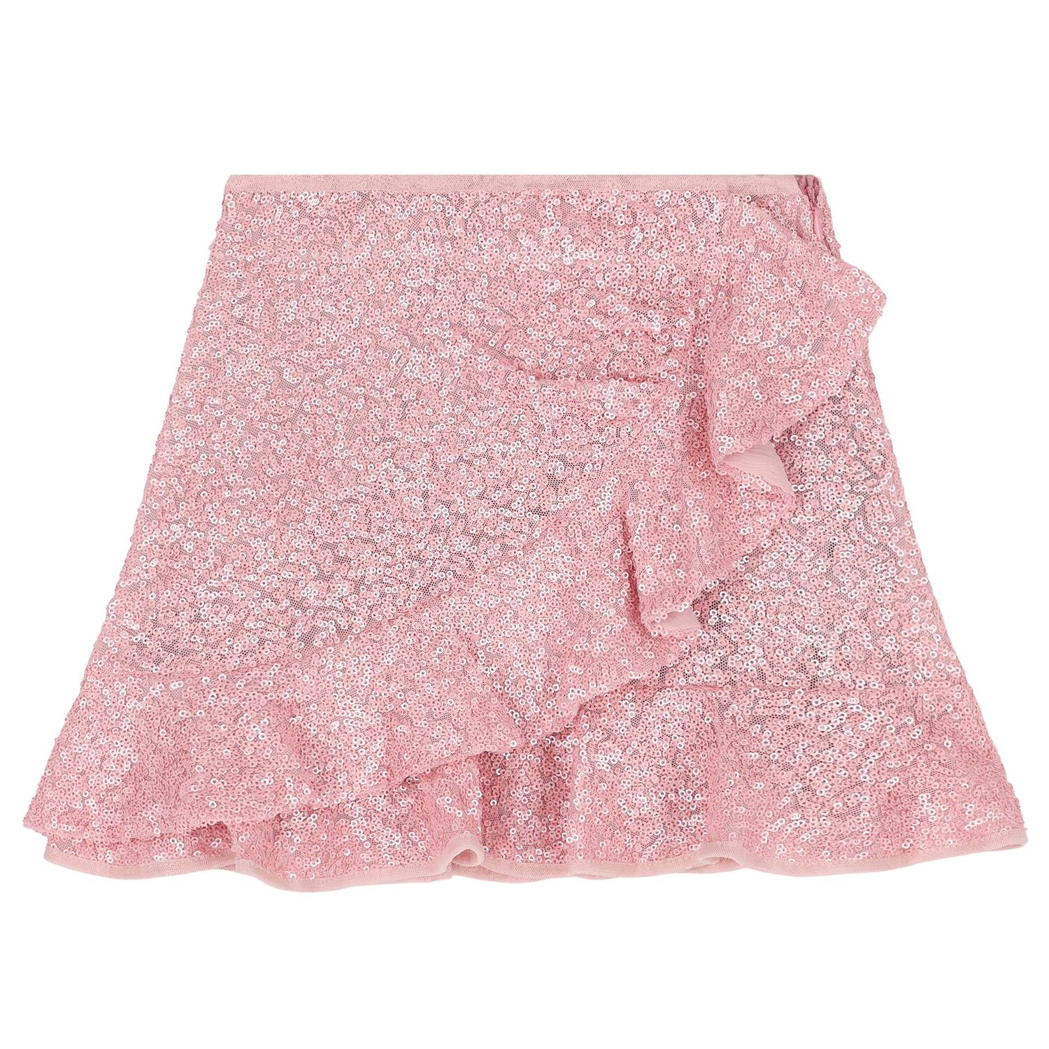 Girls Metallic Pink Sequin Skirt Set, 1, hi-res