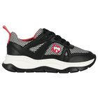 Girls Black & White Logo Trainers, 1, hi-res
