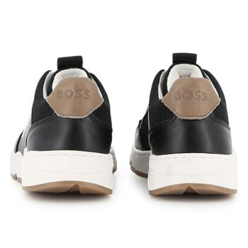 Boys Black Logo Trainers