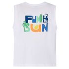 Boys White Sleeveless Top, 1, hi-res
