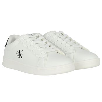 White & Black Logo Trainers