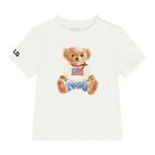Baby Boys White Polo Bear T-Shirt, 1, hi-res