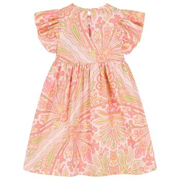Girls Pink Floral Paisley Dress