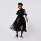 Girls Black Embellished Tulle Skirt, 1, hi-res