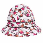 Younger Girls White & Pink Hat, 1, hi-res