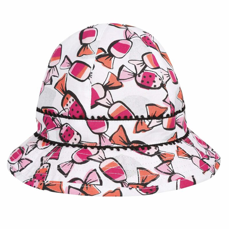 Younger Girls White & Pink Hat, 1, hi-res image number null
