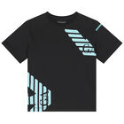 Boys Black Logo T-Shirt, 1, hi-res