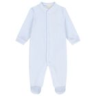 Baby Boys Blue Wings Velour Babygrow, 1, hi-res