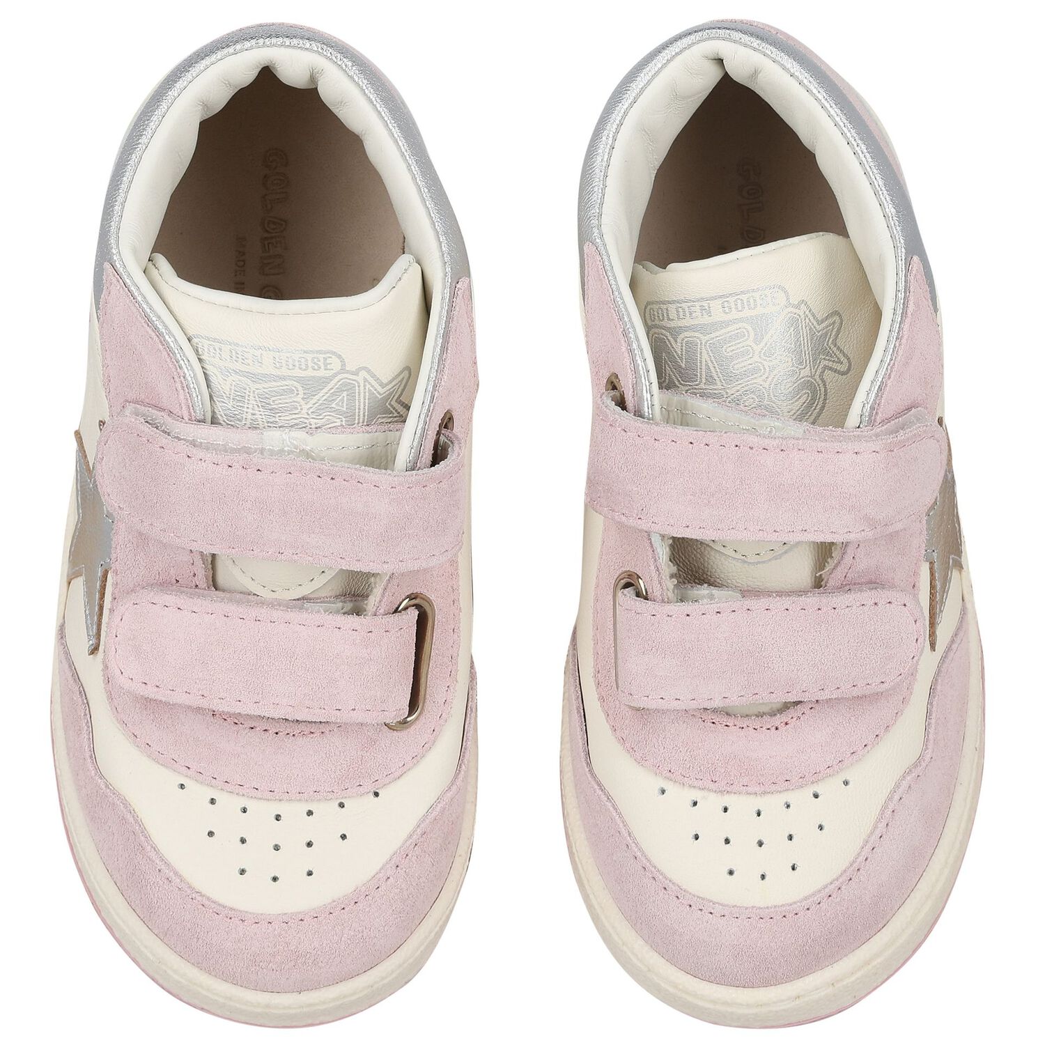 Younger Girls Pink & Ivory Trainers, 1, hi-res