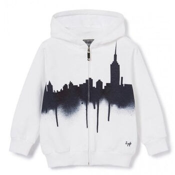 Boys White Hooded Top