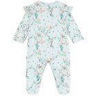 Baby Girls Mint Floral Ruffled Babygrow, 1, hi-res