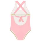 Girls Pink Embroidered Swimsuit, 1, hi-res