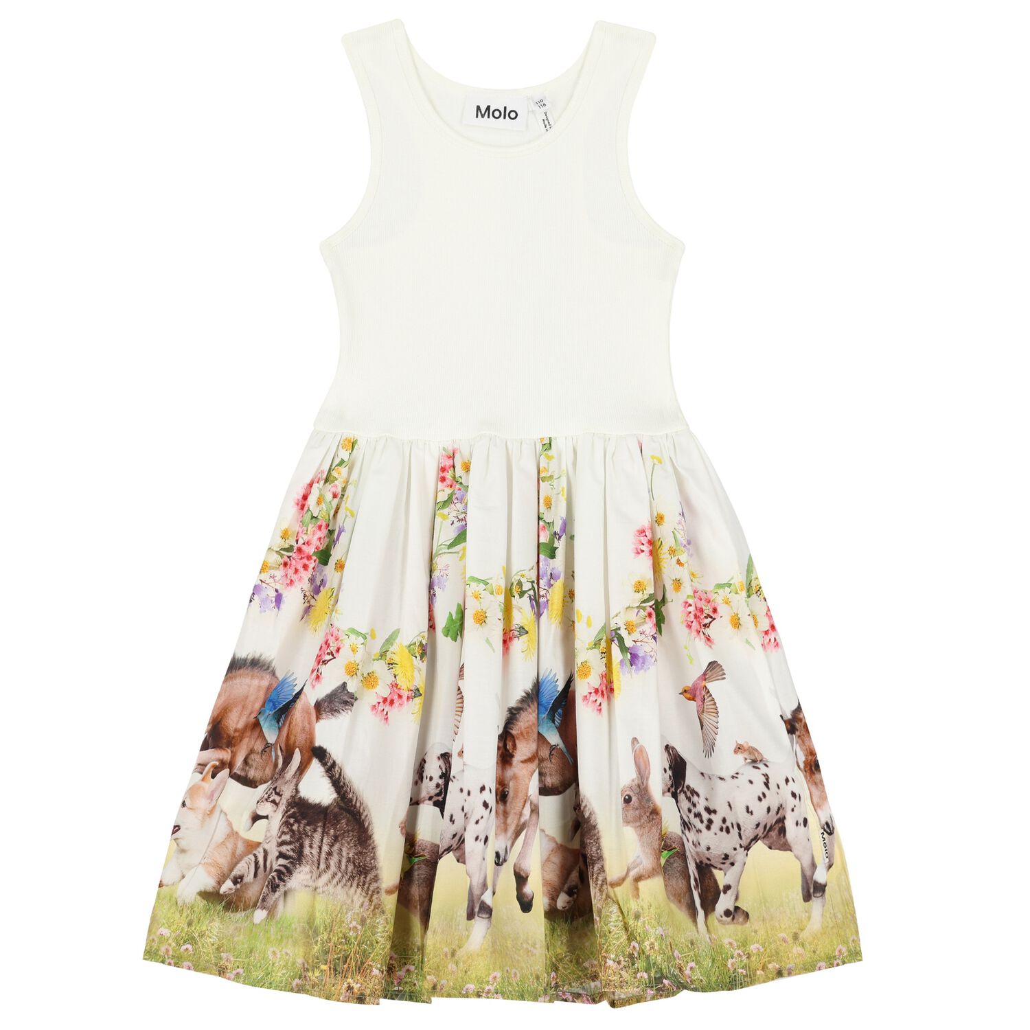 Girls Ivory Floral Dress, 2, hi-res image number null