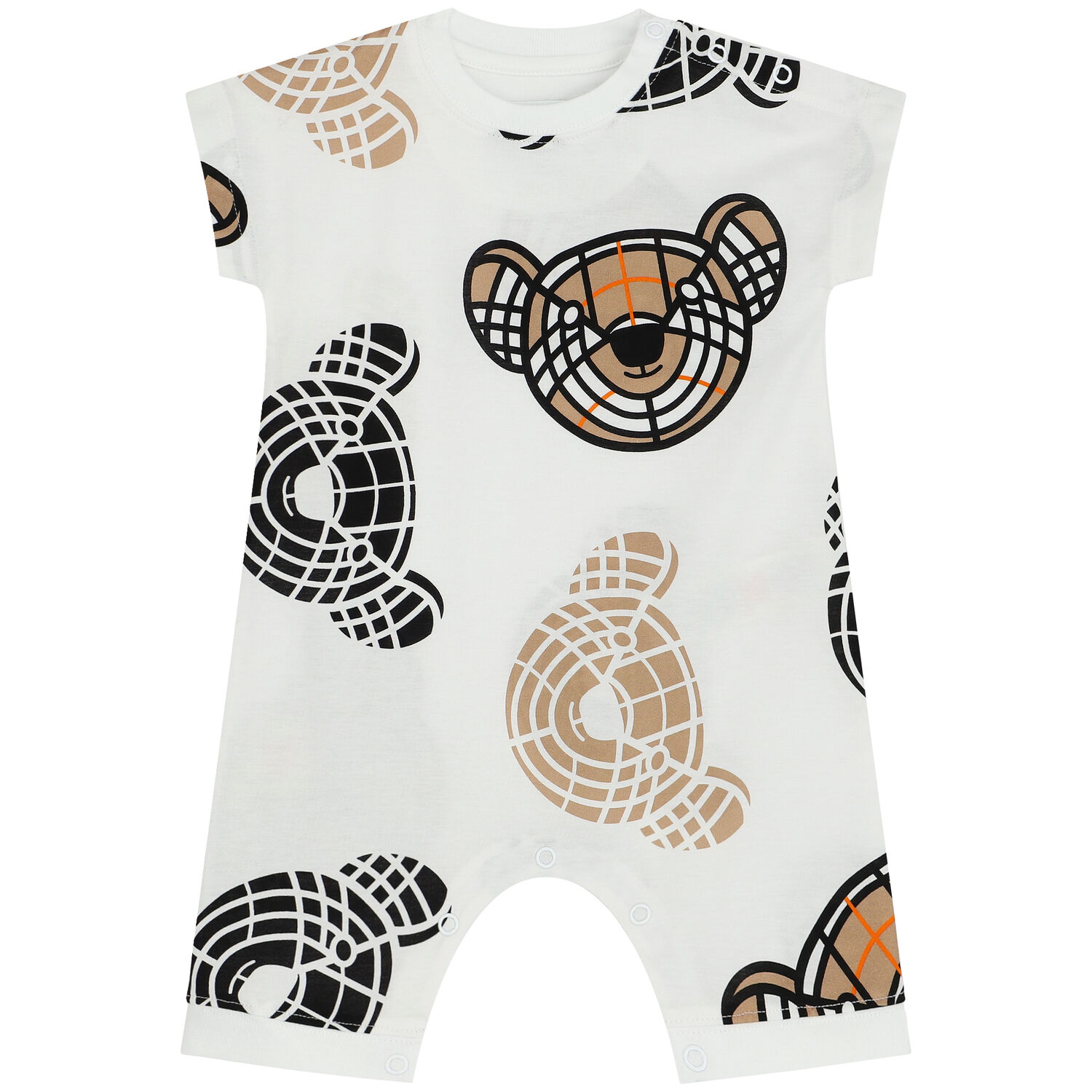 White Thomas Bear Baby Romper, 1, hi-res