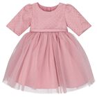 Younger Girls Pink Tulle Dress Set, 1, hi-res