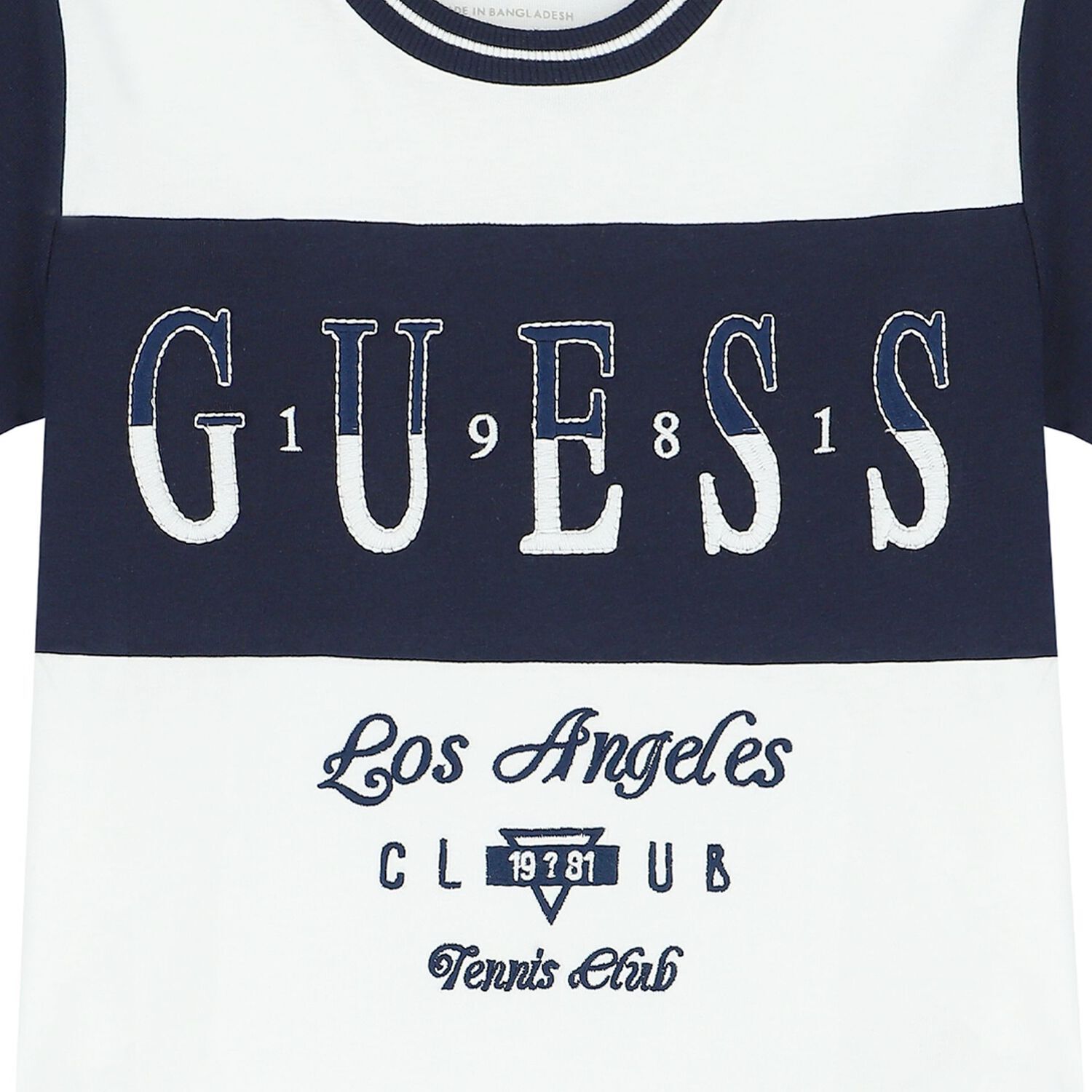 Boys White & Navy Blue Logo T-Shirt, 1, hi-res