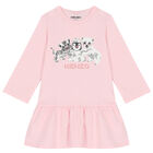Baby Girls Pink Logo Dress, 1, hi-res