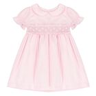 Baby Girls Pink Smocked Ruffled Dress, 1, hi-res