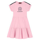 Girls Pink Logo Dress, 3, hi-res