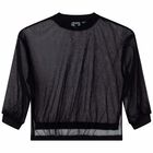 Girls Black & White Logo Top, 1, hi-res