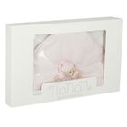 Baby Girls White & Pink Teddy Bear Hooded Towel, 2, hi-res