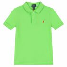 Boys Green Logo Polo Shirt, 14, hi-res