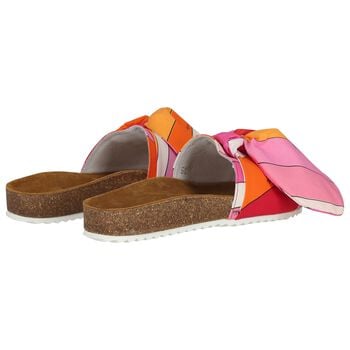 Girls Pink & Orange Bow Sliders