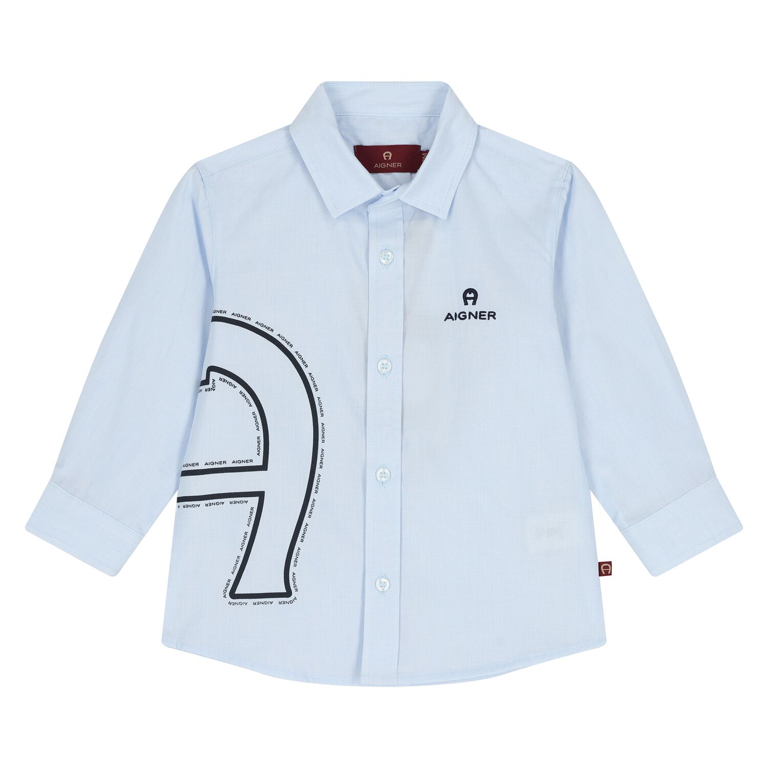 Younger Boys Blue Logo Shirt, 1, hi-res