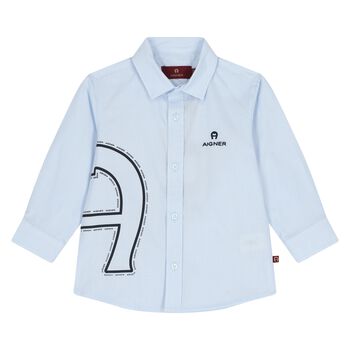 Younger Boys Blue Logo Shirt