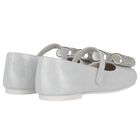 Girls Silver Embellished Bow Shoes, 1, hi-res